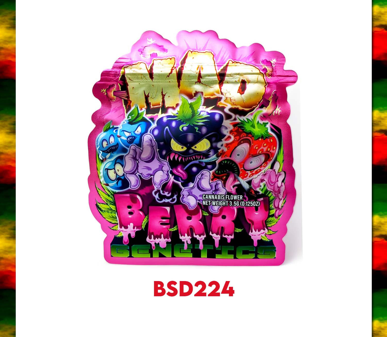 Smell-Proof Designer Zip Bags, 3.5G (50Pcs) - Mad Berry Genetics