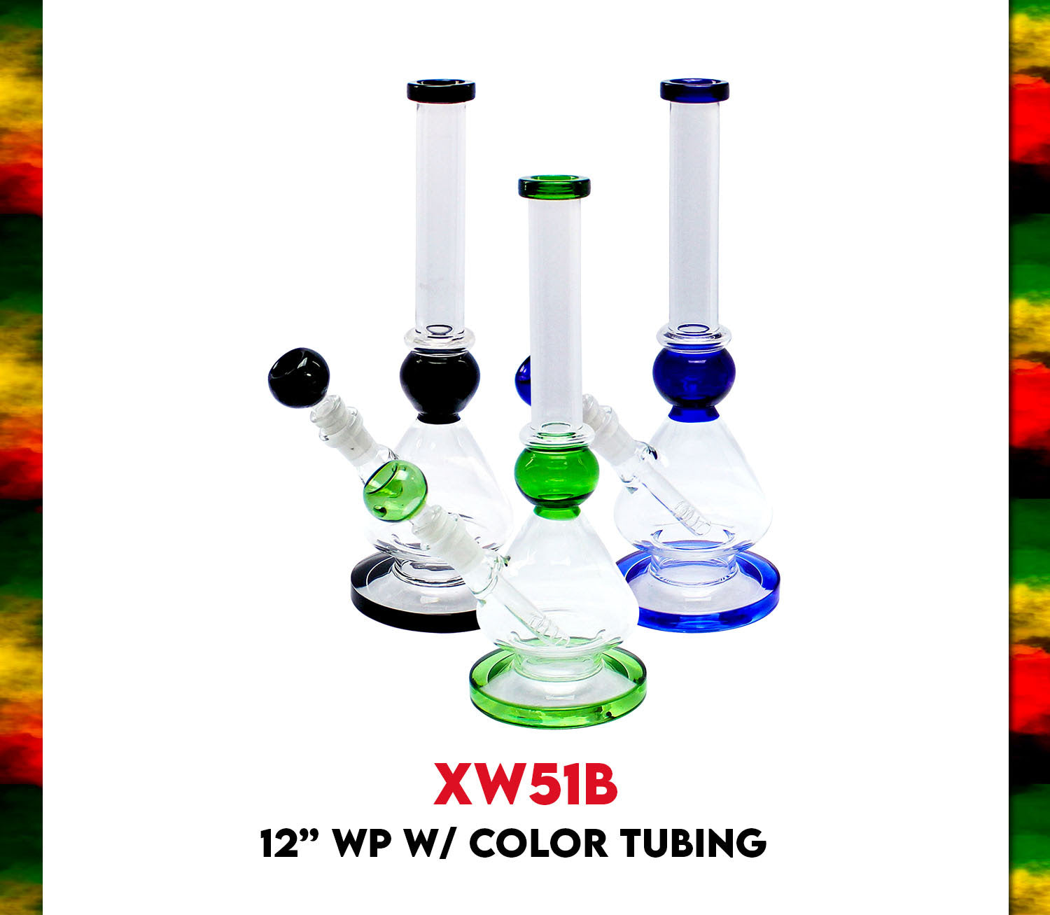 12" Water Pipe w/ Color Tubing