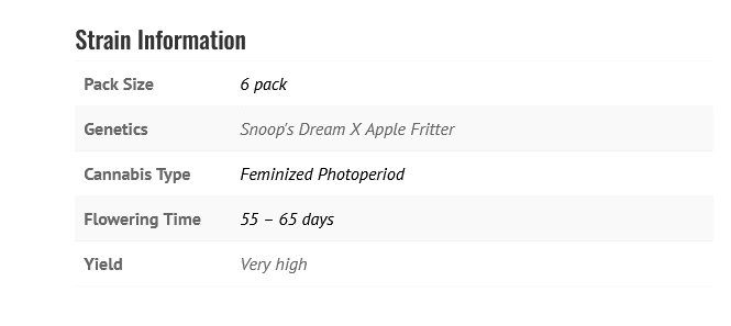 SNOOP'S APPLEFRIZZLE (F)