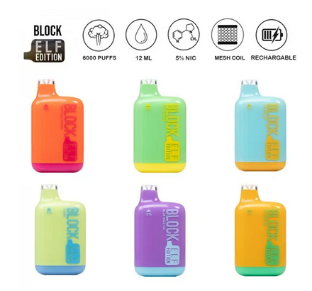 BLOCK BAR ELF EDITION 6000 PUFFS RECHARGEABLE DISPOSABLE VAPE