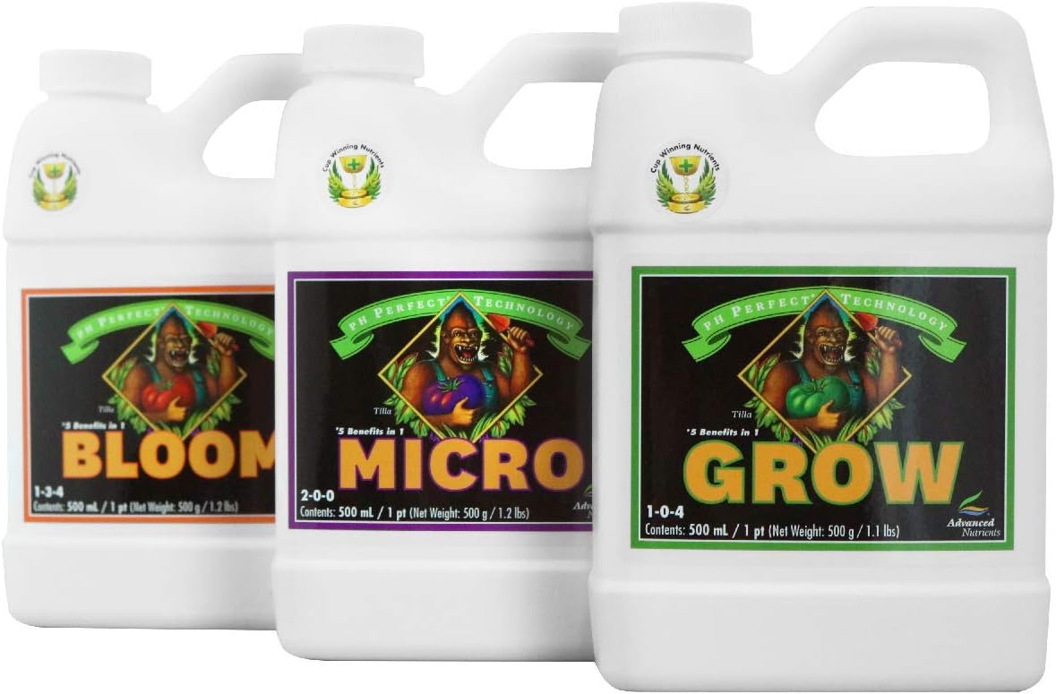 dvanced Nutrients ANBGMBD500 Bloom, Micro, Grow Fertilizer Bundle, 500ml Each, Original Version