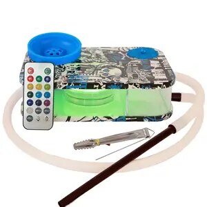 SIH-101 8.5" Hookah Box | Remote Controlled RGB LED Light | Many Style Options
